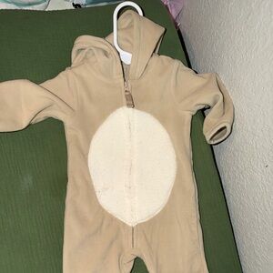 Carter's Tan and Cream Hooded Footie